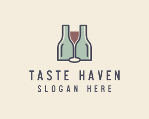 Bottle Glass Winery logo design