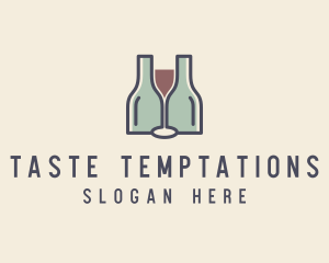 Bottle Glass Winery logo design