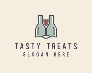 Bottle Glass Winery logo design