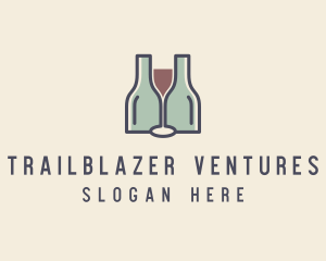 Bottle Glass Winery logo design