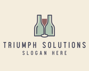 Bottle Glass Winery logo design