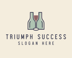 Bottle Glass Winery logo design