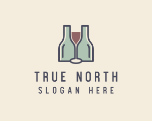 Bottle Glass Winery logo design