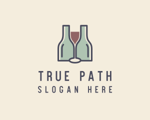 Bottle Glass Winery logo design