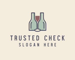 Bottle Glass Winery logo design