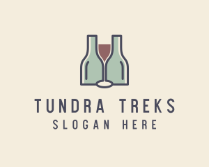 Bottle Glass Winery logo design