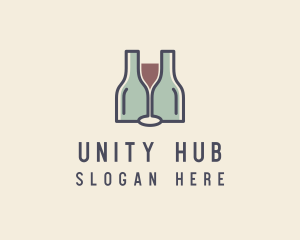 Bottle Glass Winery logo design