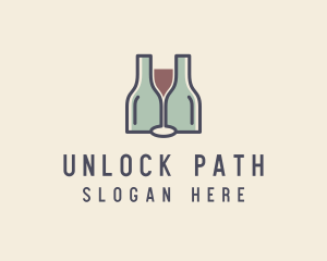 Bottle Glass Winery logo design