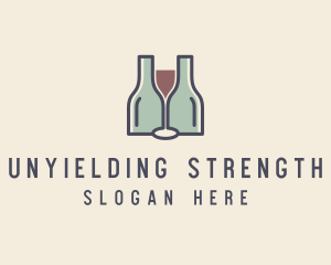 Bottle Glass Winery logo design