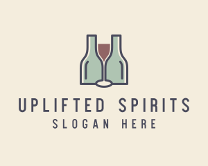 Bottle Glass Winery logo design