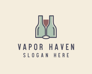 Bottle Glass Winery logo design