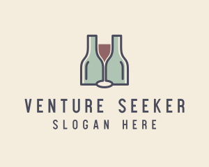 Bottle Glass Winery logo design