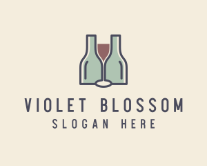 Bottle Glass Winery logo design