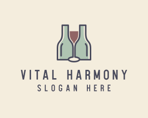 Bottle Glass Winery logo design