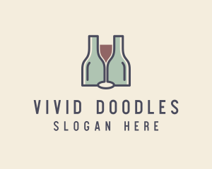 Bottle Glass Winery logo design