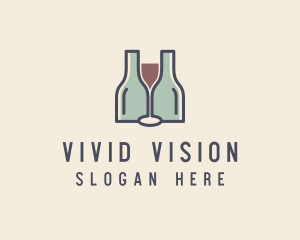 Bottle Glass Winery logo design