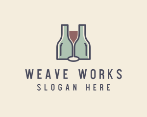 Bottle Glass Winery logo design