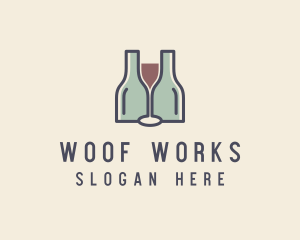 Bottle Glass Winery logo design