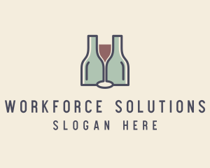 Bottle Glass Winery logo design