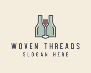 Bottle Glass Winery logo design