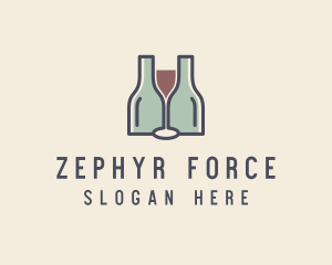 Bottle Glass Winery logo design