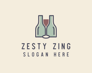 Bottle Glass Winery logo design