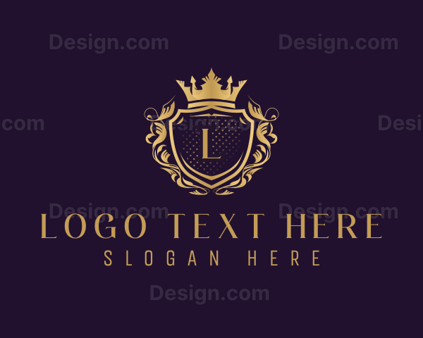 Elegant Royal Crown Shield Logo