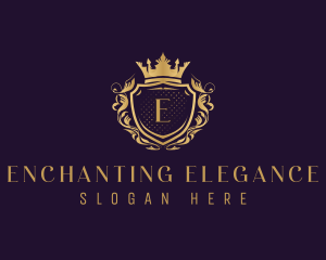 Elegant Royal Crown Shield logo design