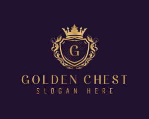 Elegant Royal Crown Shield logo design