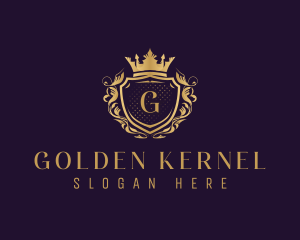 Elegant Royal Crown Shield logo design