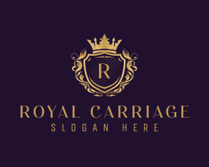 Elegant Royal Crown Shield logo design