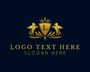 Elegant Pegasus Crest logo