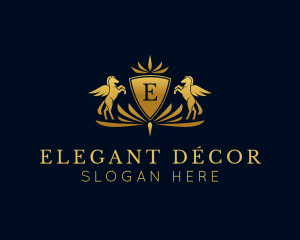 Elegant Pegasus Crest logo design