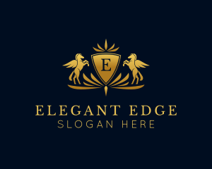 Elegant Pegasus Crest logo design