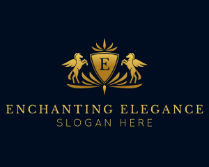 Elegant Pegasus Crest logo design