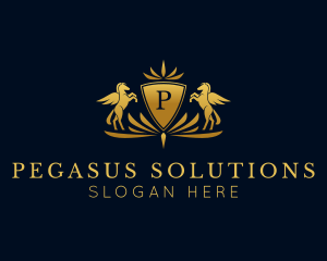 Elegant Pegasus Crest logo design