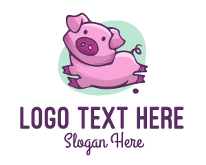 Cute Pink Pig logo