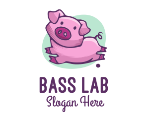 Cute Pink Pig logo design