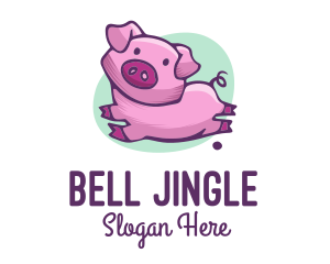 Cute Pink Pig logo design