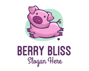 Cute Pink Pig logo design