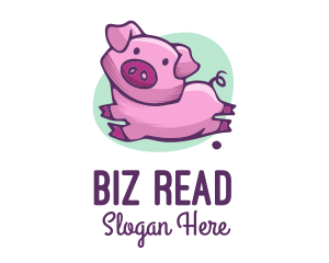 Cute Pink Pig logo design