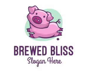 Cute Pink Pig logo design