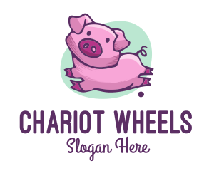 Cute Pink Pig logo design