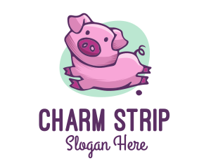 Cute Pink Pig logo design