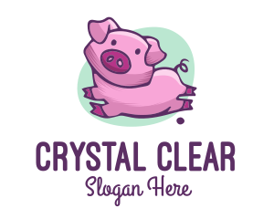 Cute Pink Pig logo design