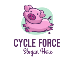 Cute Pink Pig logo design