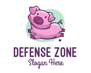 Cute Pink Pig logo design