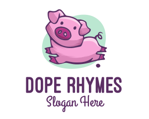 Cute Pink Pig logo design