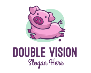 Cute Pink Pig logo design