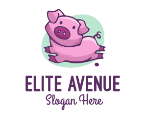 Cute Pink Pig logo design